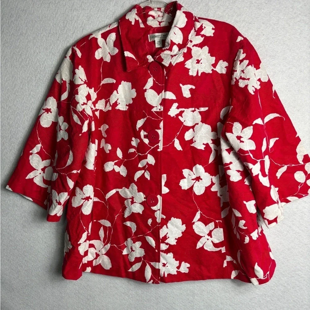 Coldwater Creek Red and White Jacket Size 20W